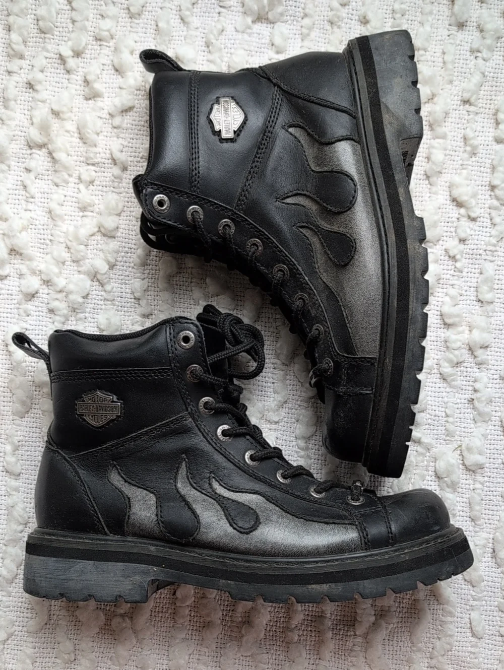 Harley Davidson Men's Flame 94096 Riding Biker Motorcycle Boots 9.5